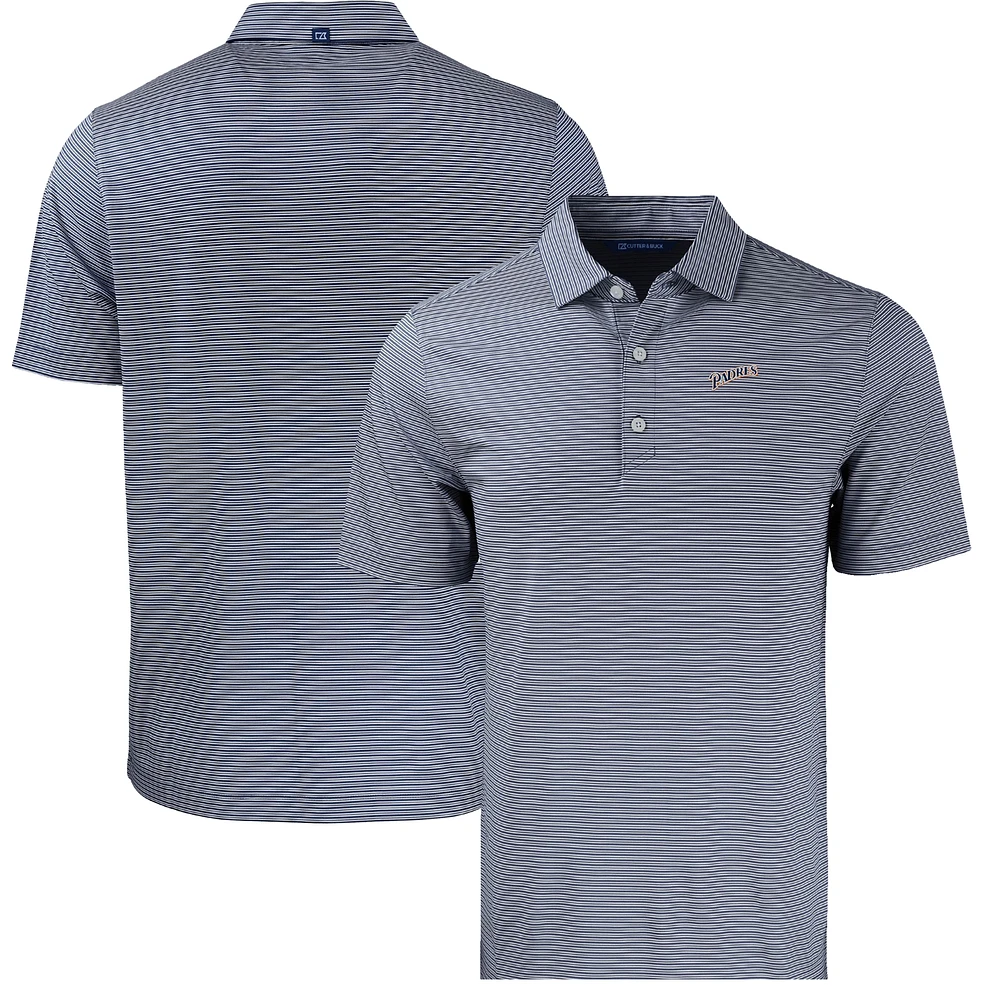Men's Cutter & Buck Navy San Diego Padres Big Tall Cooperstown Collection Forge Eco Double Stripe Stretch Recycled Polo