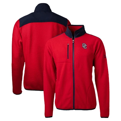 Men's Cutter & Buck Red Washington Nationals Big Tall Cooperstown Collection Americana Cascade Eco Fleece Full-Zip Jacket