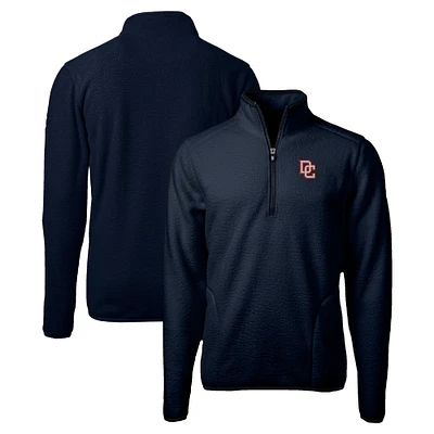 Men's Cutter & Buck Navy Washington Nationals Big Tall Cooperstown Collection Americana Cascade Eco Fleece Quarter-Zip Jacket