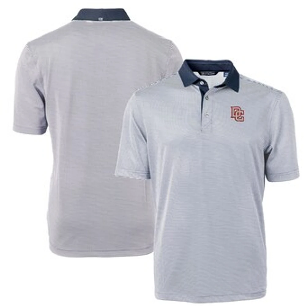 Men's Cutter & Buck Navy Washington Nationals Big Tall Cooperstown Collection Virtue Eco Pique Micro Stripe Recycled Polo