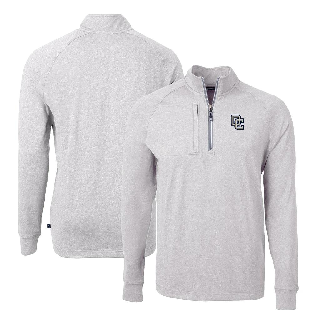 Men's Cutter & Buck Heather Gray Washington Nationals Big Tall Cooperstown Collection Adapt Eco Knit Quarter-Zip Top