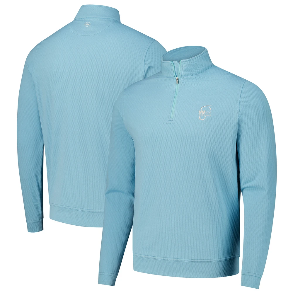 Men's Peter Millar Blue WM Phoenix Open Perth Oval Stitch Performance Quarter-Zip Top