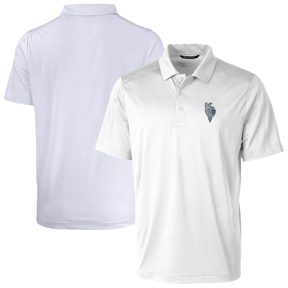 Men's Cutter & Buck White Kansas City Royals Prospect Textured Stretch Polo