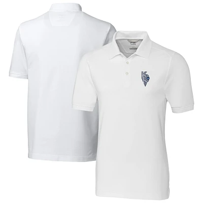 Men's Cutter & Buck White Kansas City Royals Advantage Tri-Blend Pique Polo