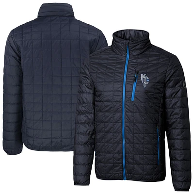 Men's Cutter & Buck Navy Kansas City Royals Rainier PrimaLoft Eco Insulated Full-Zip Puffer Jacket