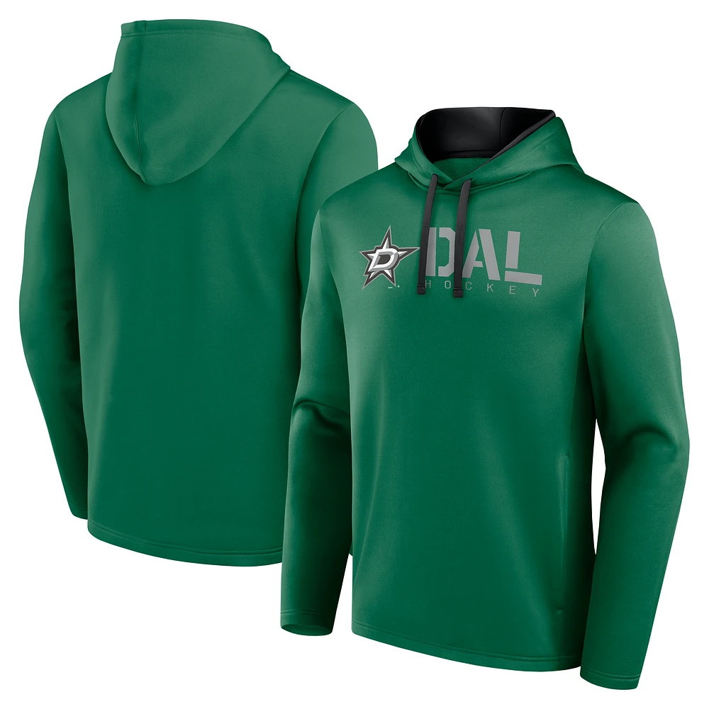 Men's Logo Athletic Kelly Green Dallas Stars Head Start Pullover Hoodie
