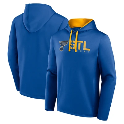 Men's Logo Athletic Blue St. Louis Blues Head Start Pullover Hoodie