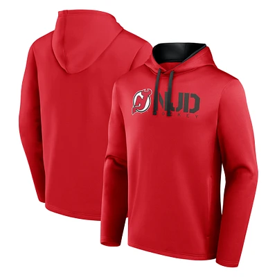 Men's Logo Athletic Red New Jersey Devils Head Start Pullover Hoodie