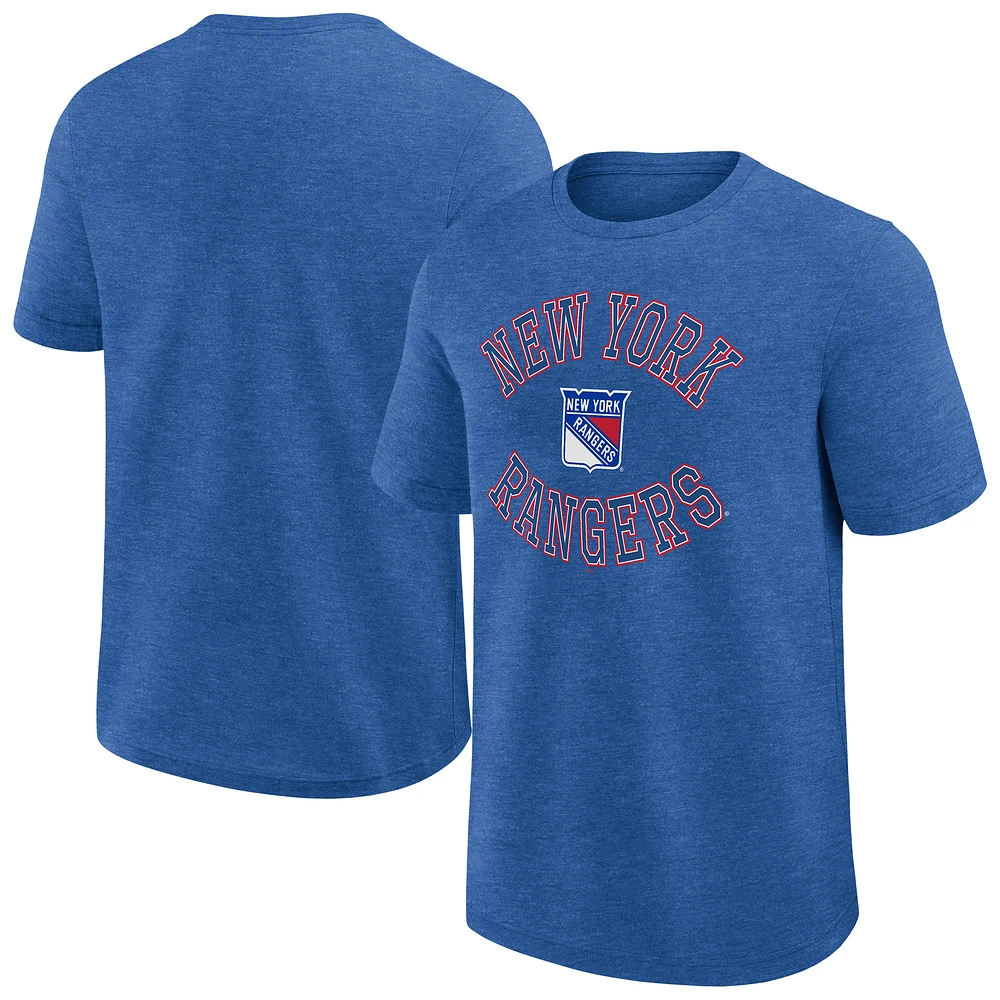Men's Logo Athletic Heather Blue New York Rangers Success T-Shirt