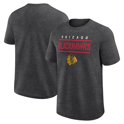 Men's Logo Athletic Heather Charcoal Chicago Blackhawks Top Notch T-Shirt