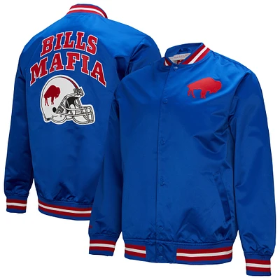 Men's Mitchell & Ness Royal Buffalo Bills Double Down Satin Full-Snap Jacket