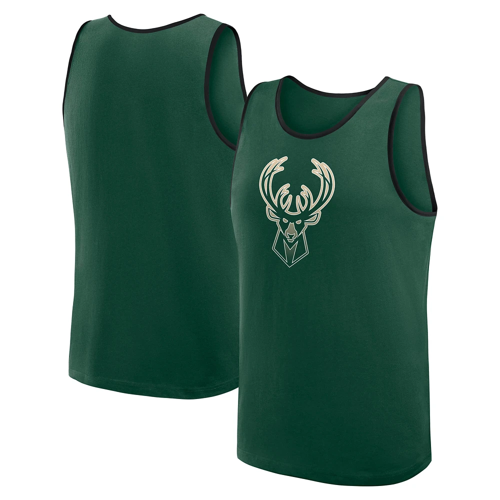 Men's Logo Athletic Hunter Green Milwaukee Bucks Unmatched Success Tank Top