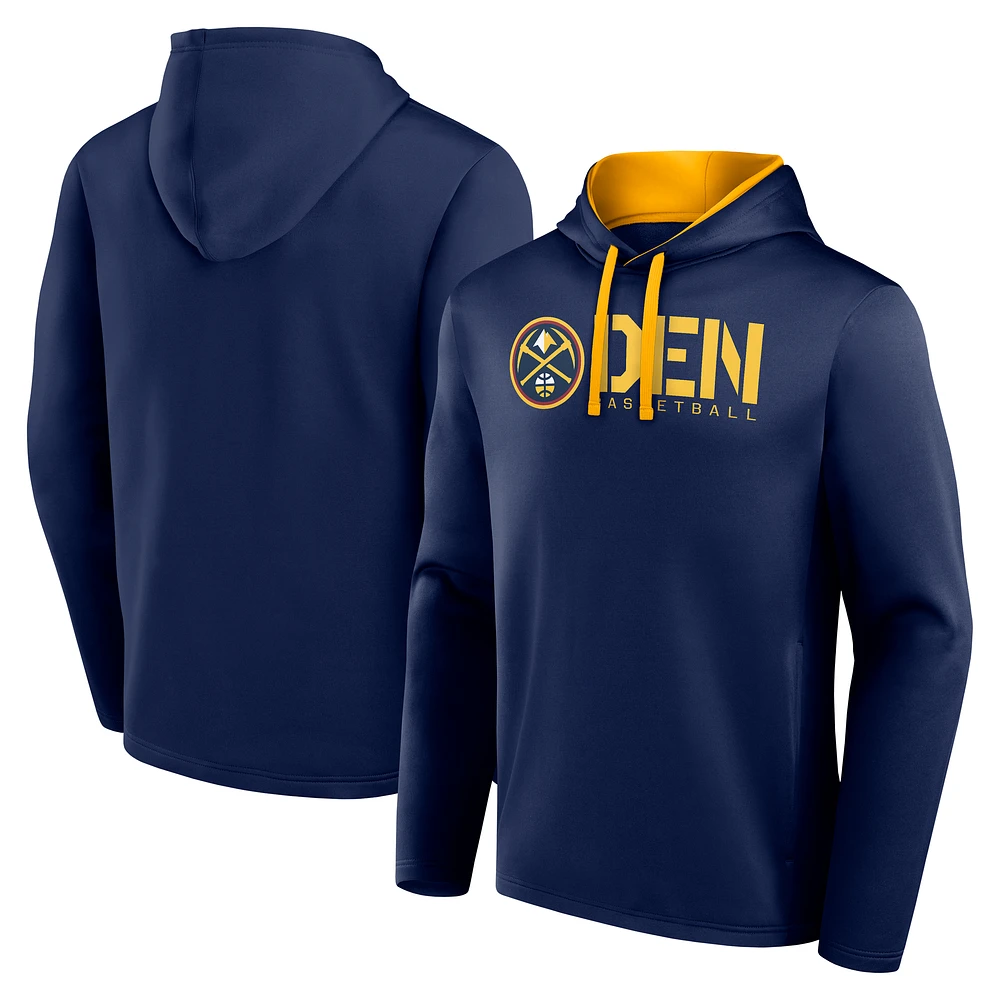 Men's Logo Athletic Navy Denver Nuggets Head Start Pullover Hoodie