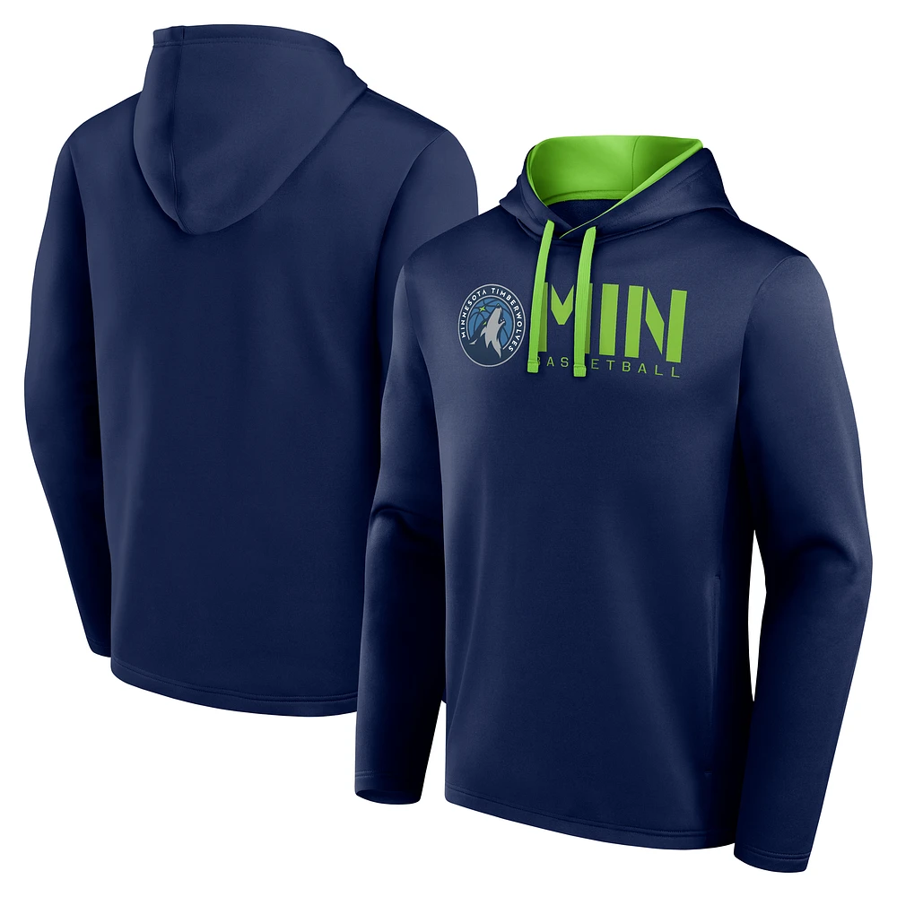 Men's Logo Athletic Navy Minnesota Timberwolves Head Start Pullover Hoodie