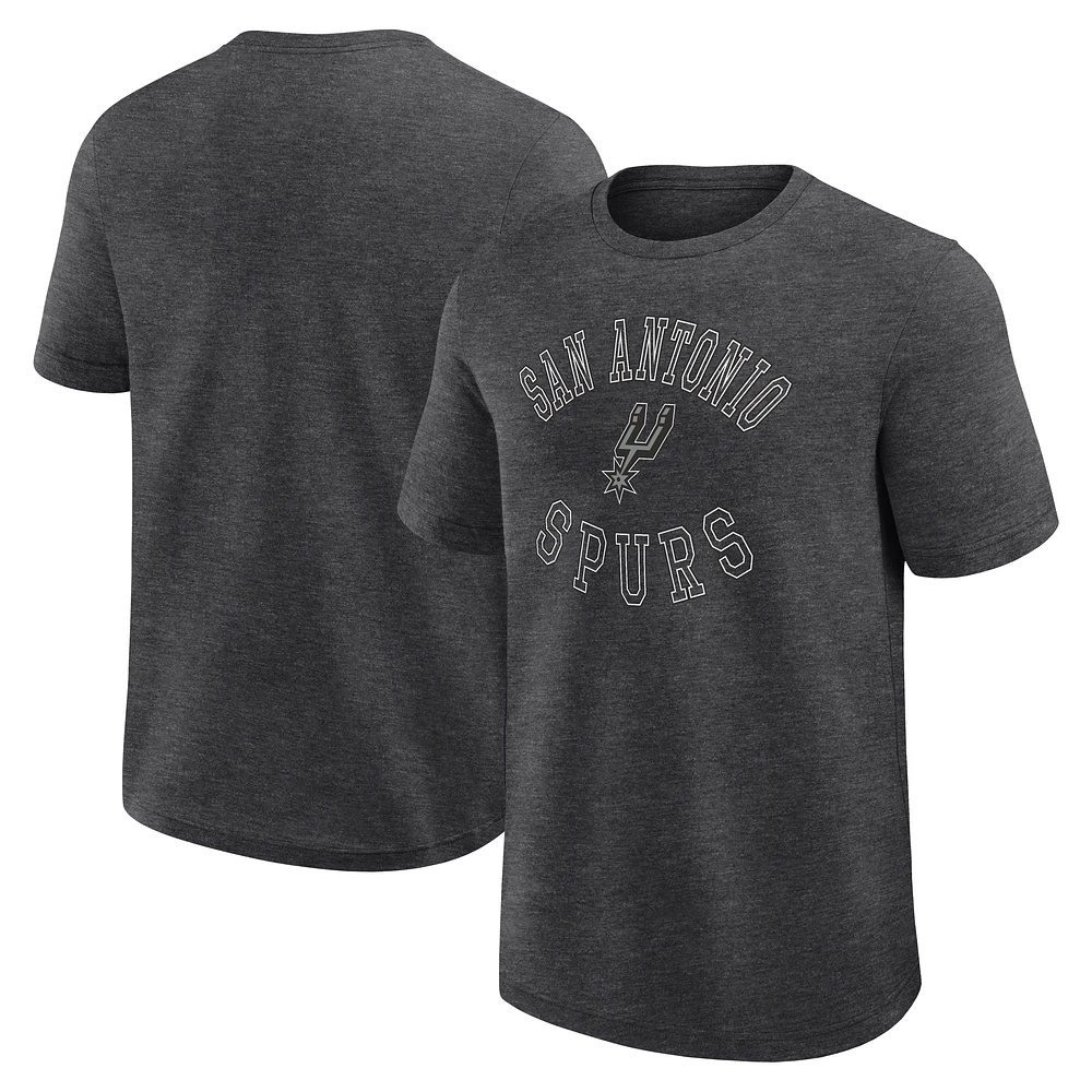 Men's Logo Athletic Heather Charcoal San Antonio Spurs Success T-Shirt