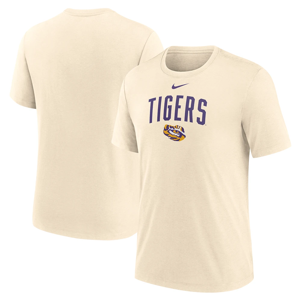 Men's Nike Natural LSU Tigers Arch Logo Triblend T-Shirt