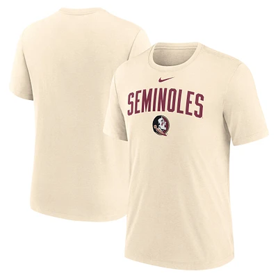 Men's Nike Natural Florida State Seminoles Arch Logo Triblend T-Shirt