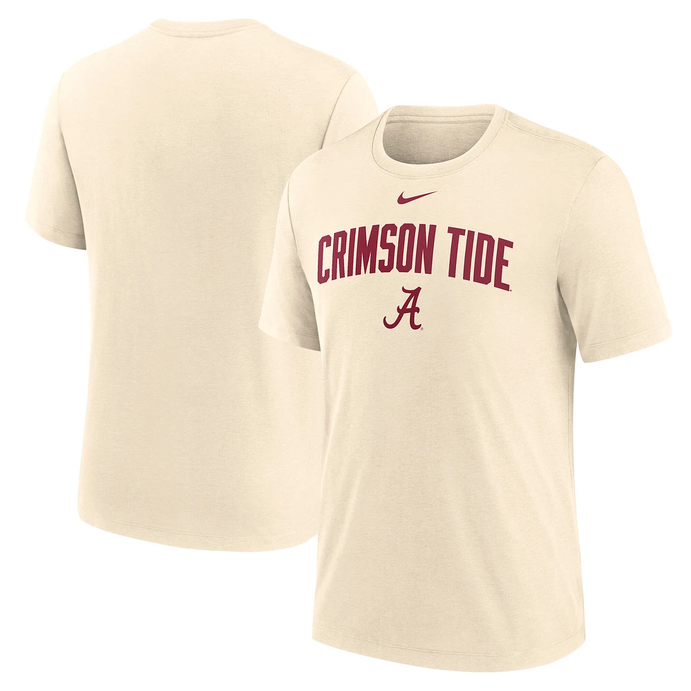 Men's Nike Natural Alabama Crimson Tide Arch Logo Triblend T-Shirt