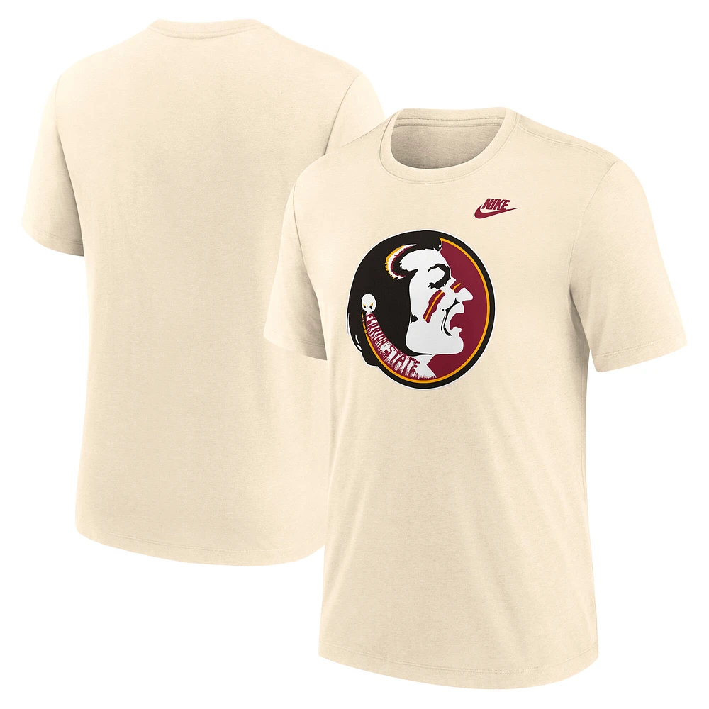 Men's Nike Natural Florida State Seminoles Vault Logo Tri-Blend T-Shirt