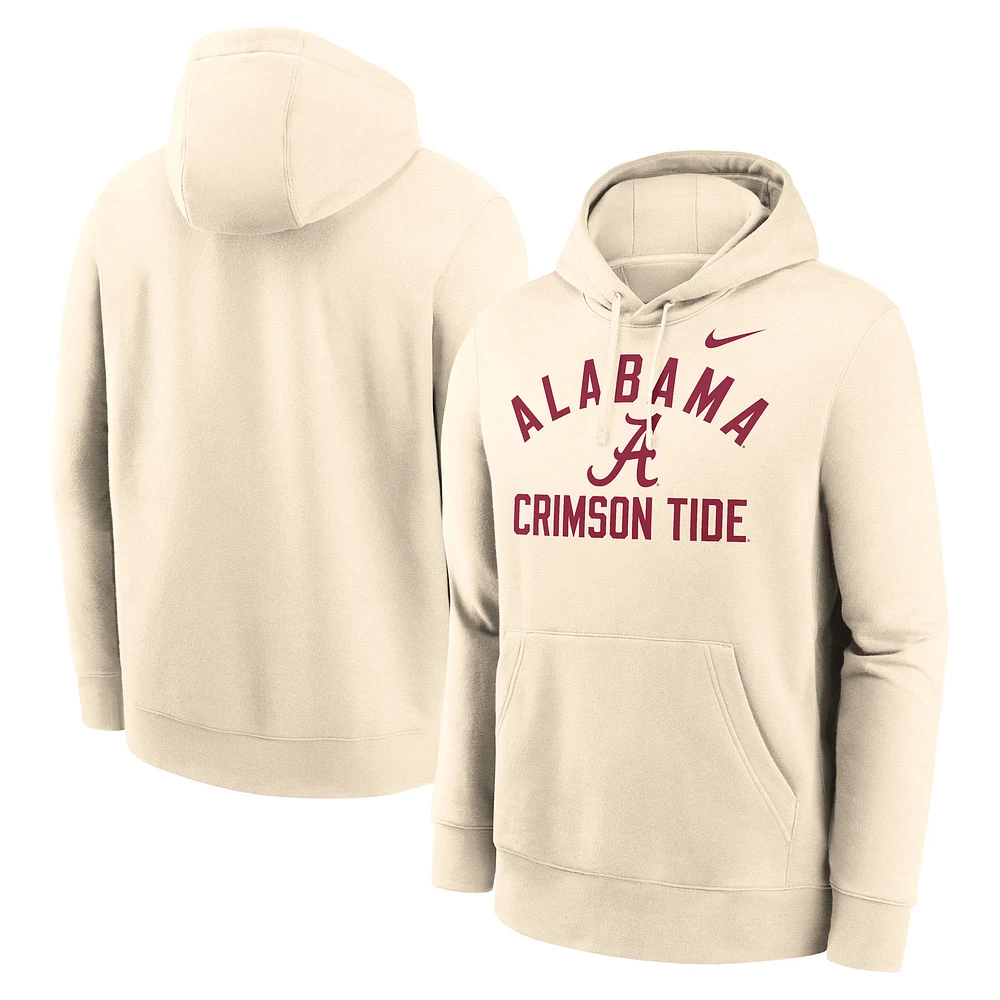 Men's Nike Natural Alabama Crimson Tide Arch Logo Pullover Hoodie