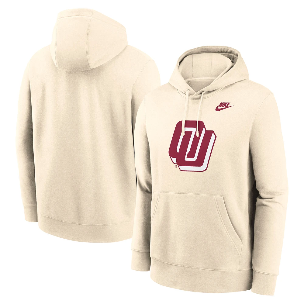 Men's Nike Natural Oklahoma Sooners Vault Logo Pullover Hoodie