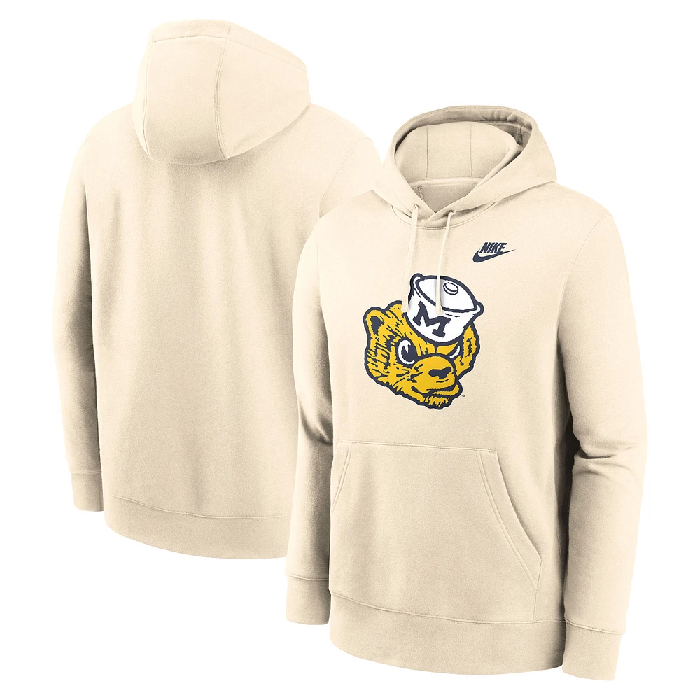 Men's Nike Natural Michigan Wolverines Vault Logo Pullover Hoodie