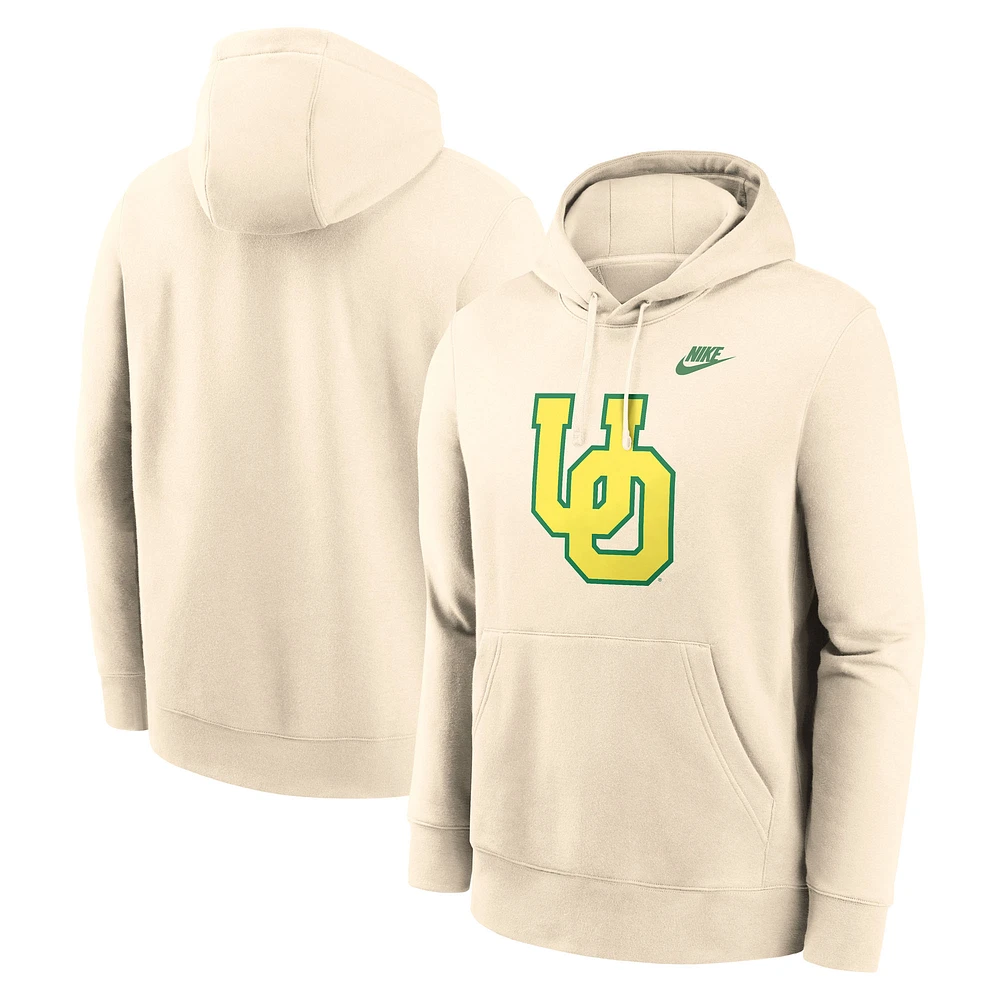 Men's Nike Natural Oregon Ducks Vault Logo Pullover Hoodie