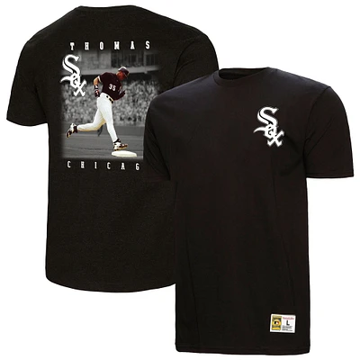 Men's Mitchell & Ness Frank Thomas Black Chicago White Sox Legends Collection Vintage Logo T-Shirt