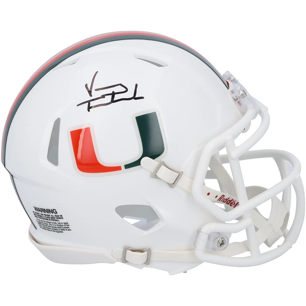 Vinny Testaverde Miami Hurricanes Autographed Riddell White Speed Mini Helmet