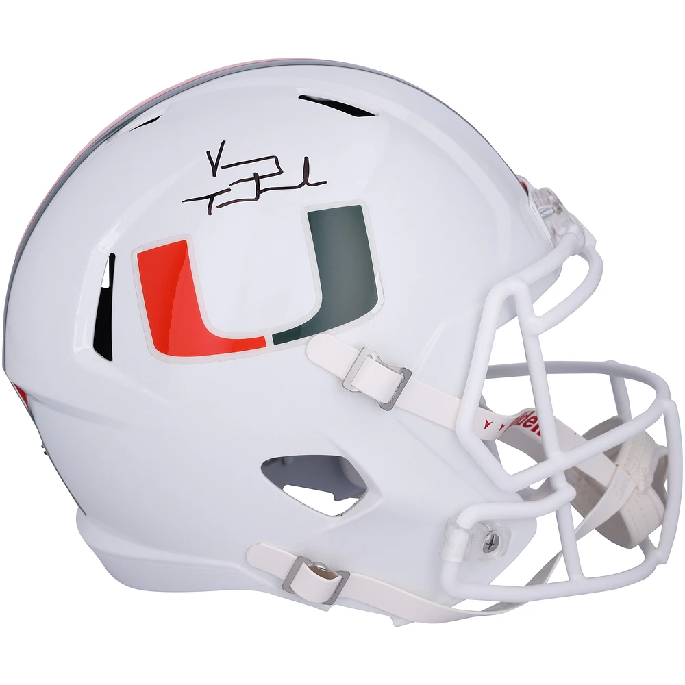 Vinny Testaverde Miami Hurricanes Autographed Riddell Speed Replica Helmet