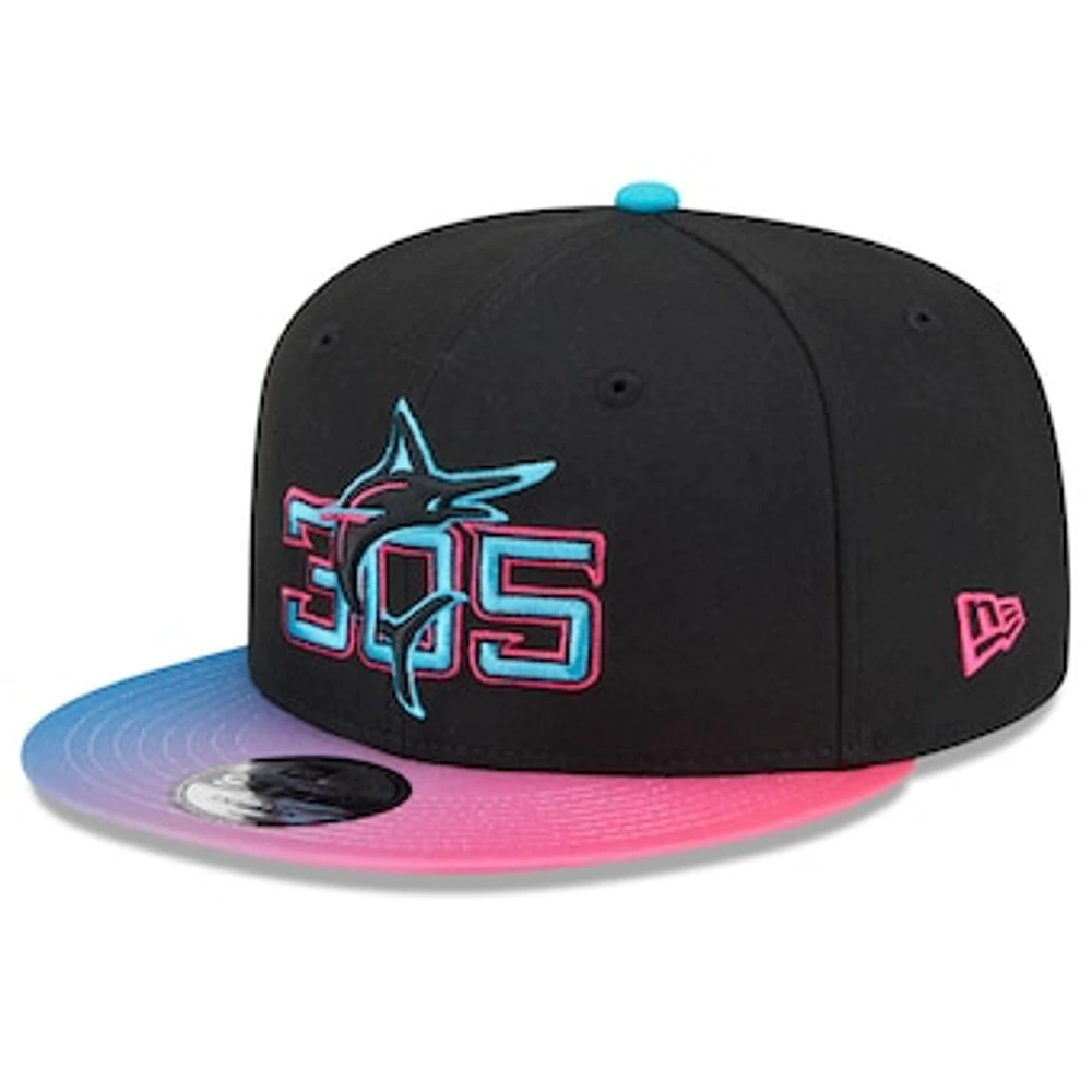 Men's New Era Black/Pink Miami Marlins 2025 City Connect 9FIFTY Snapback Hat