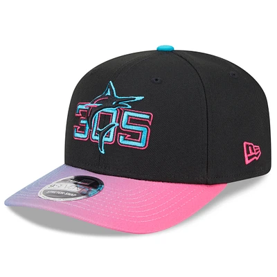 Men's New Era Black/Pink Miami Marlins 2025 City Connect 9SEVENTY Adjustable Hat
