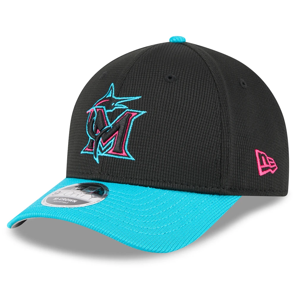 Men's New Era Black/Teal Miami Marlins 2025 City Connect Batting Practice 9FORTY M-Crown Adjustable Hat