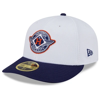 Men's New Era White/Navy Houston Astros 2025 City Connect Batting Practice Low Profile 59FIFTY Fitted Hat