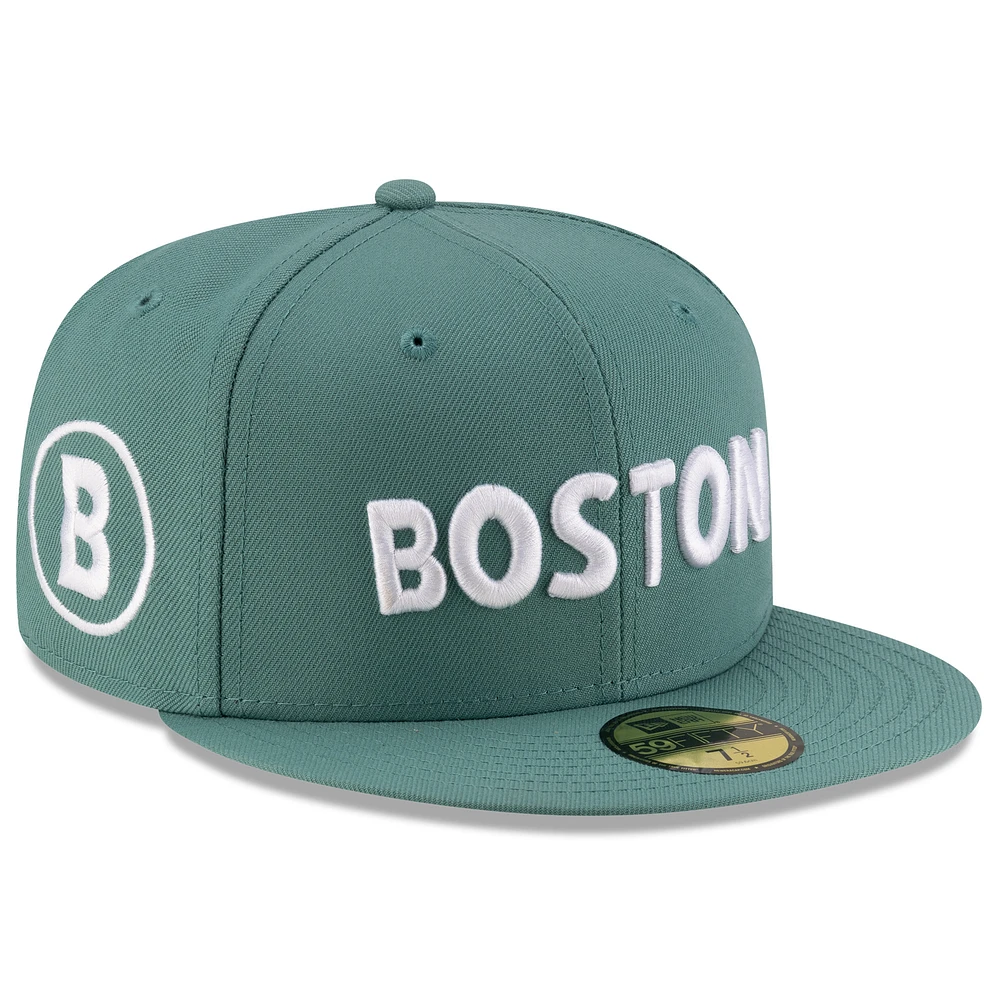Men's New Era Green Boston Red Sox 2025 City Connect Fan Pack 59FIFTY Fitted Hat