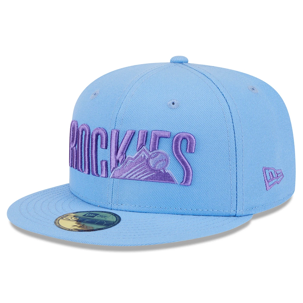 Men's New Era Light Blue Colorado Rockies 2025 City Connect Fan Pack 59FIFTY Fitted Hat