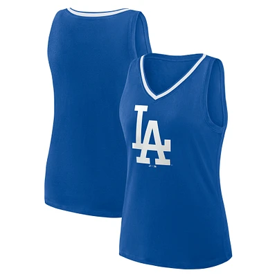 Women's Logo Athletic Royal Los Angeles Dodgers Stellar Win V-Neck Tank Top