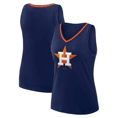 Women's Logo Athletic Navy Houston Astros Stellar Win V-Neck Tank Top