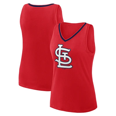 Women's Logo Athletic Red St. Louis Cardinals Stellar Win V-Neck Tank Top