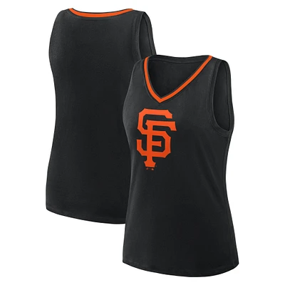 Women's Logo Athletic Black San Francisco Giants Stellar Win V-Neck Tank Top