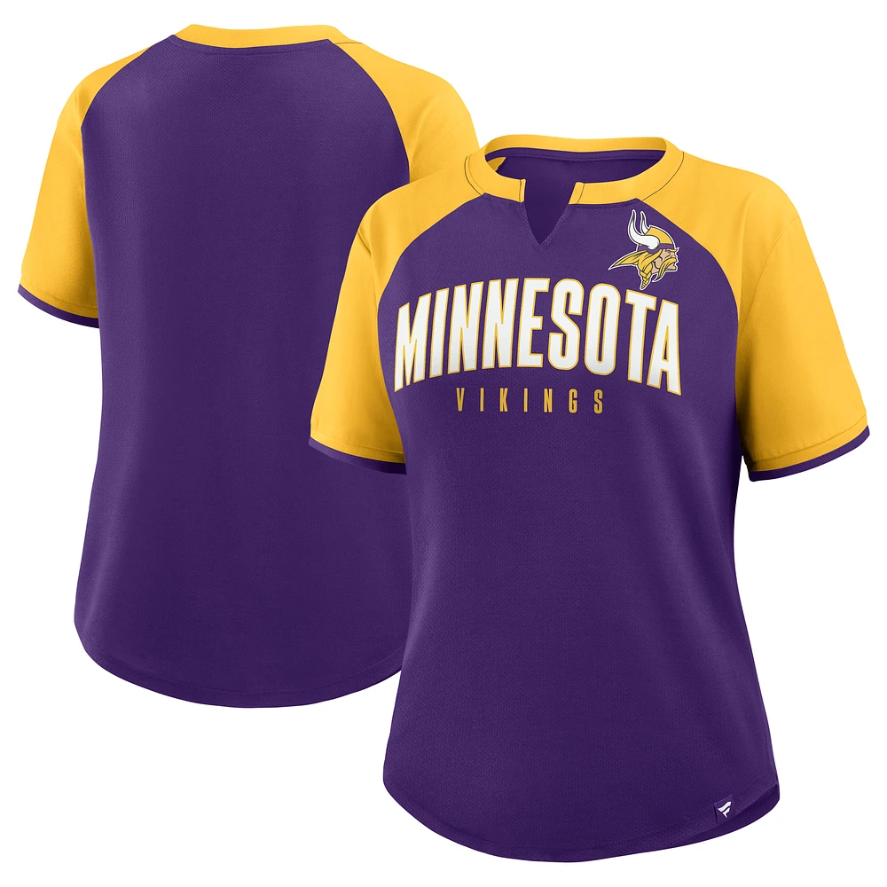 Women's Fanatics Purple/Gold Minnesota Vikings Height Advantage T-Shirt