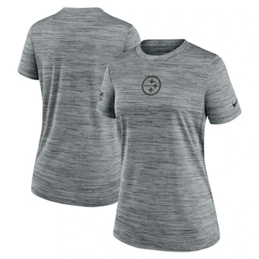 Women's Nike Gray Pittsburgh Steelers Sideline Velocity Performance T-Shirt