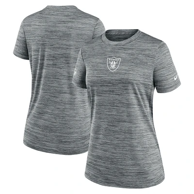 Women's Nike Gray Las Vegas Raiders Sideline Velocity Performance T-Shirt