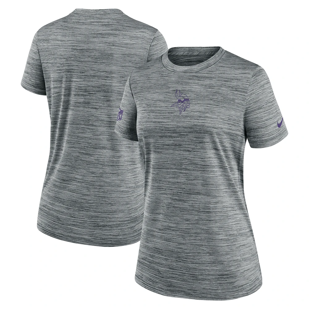 Women's Nike Gray Minnesota Vikings Sideline Velocity Performance T-Shirt