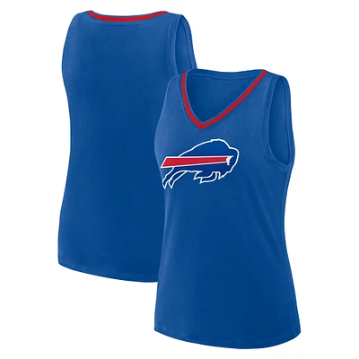 Women's Logo Athletic Royal Buffalo Bills Stellar Win V-Neck Tank Top