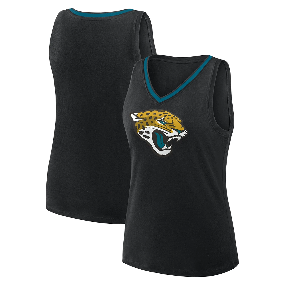 Women's Logo Athletic Black Jacksonville Jaguars Stellar Win V-Neck Tank Top