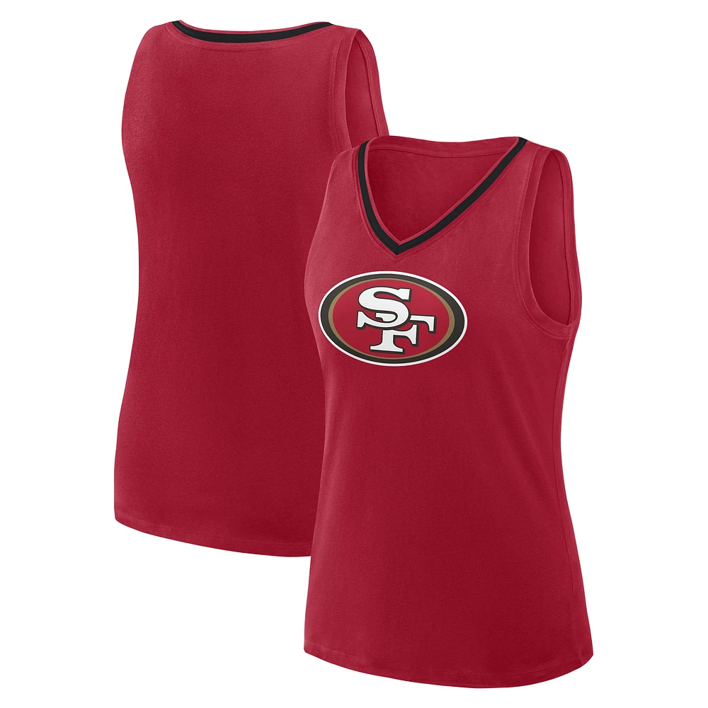 Women's Logo Athletic Scarlet San Francisco 49ers Stellar Win V-Neck Tank Top