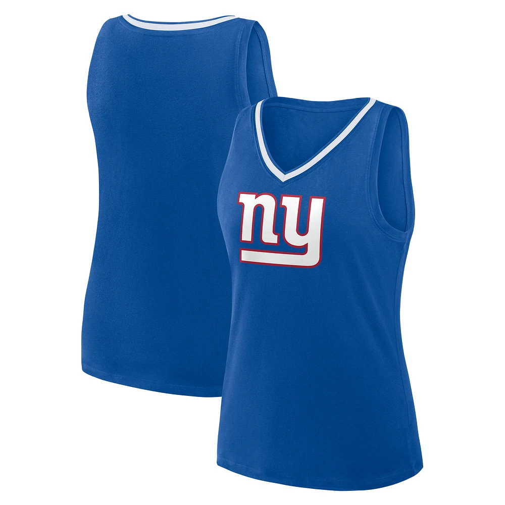 Women's Logo Athletic Royal New York Giants Stellar Win V-Neck Tank Top