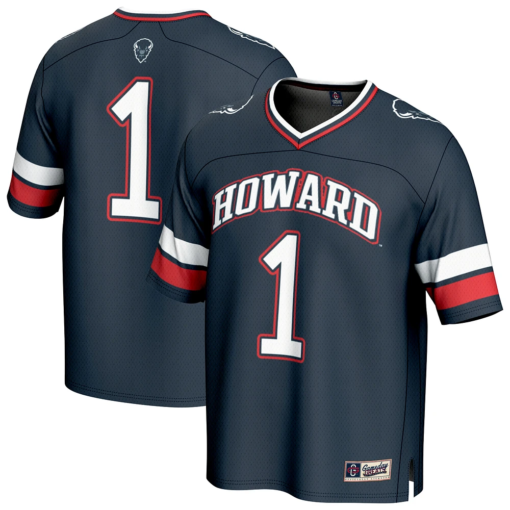 Unisex GameDay Greats #1 Navy Howard Bison Collegiate Football Fashion Jersey