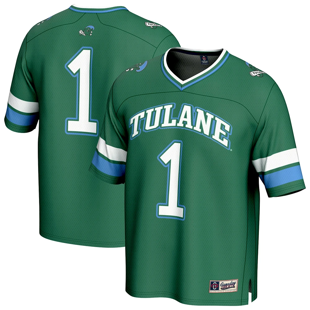 Youth GameDay Greats #1 Green Tulane Wave Collegiate Football Fashion Jersey